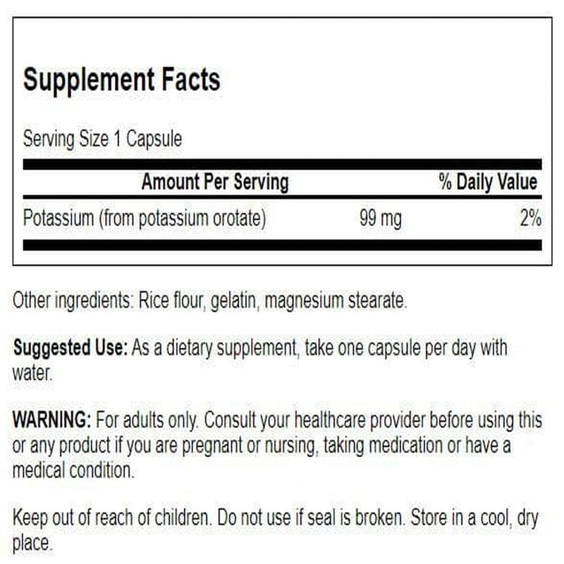 Swanson Potassium Orotate 99 mg – 60 Capsules
