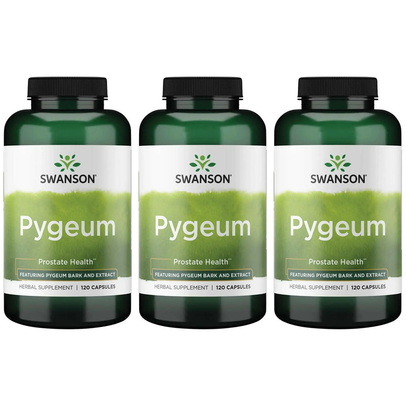Swanson Pygeum - Men's Health Herbal Supplement (3-Pack, 120 Capsules, 400 mg)