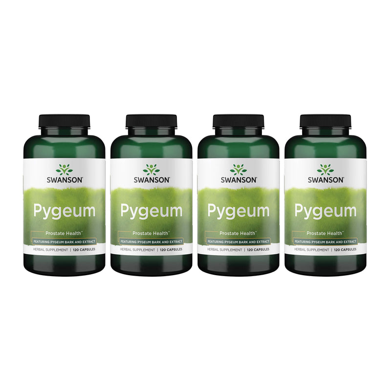 Swanson Pygeum - Herbal Men's Health Supplement (4-Pack, 120 Capsules, 400 mg)