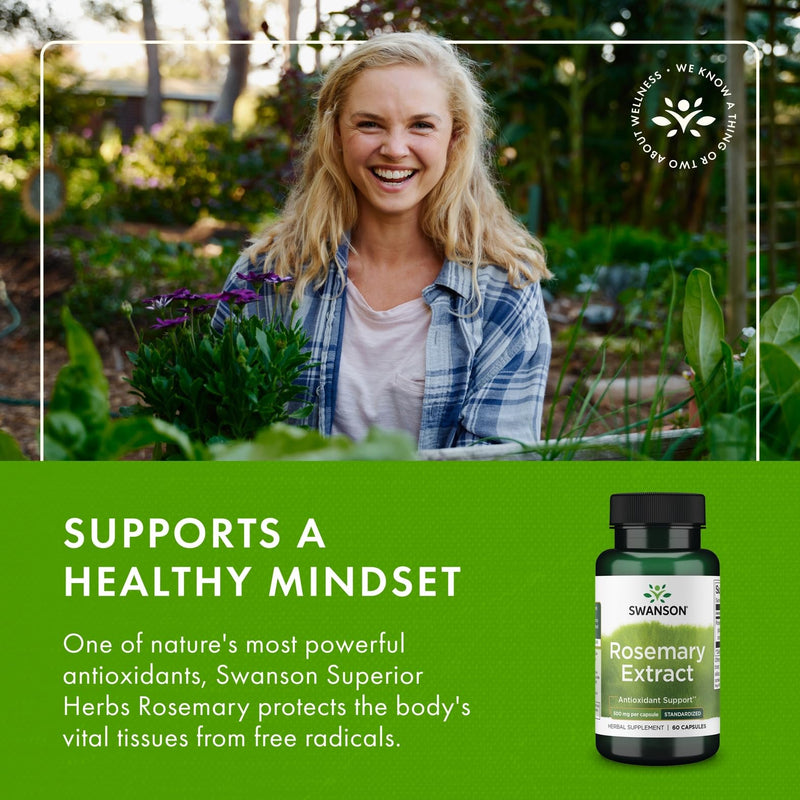 Swanson Rosemary Extract 500 mg - 60 Capsules | 6% Rosmarinic Acid