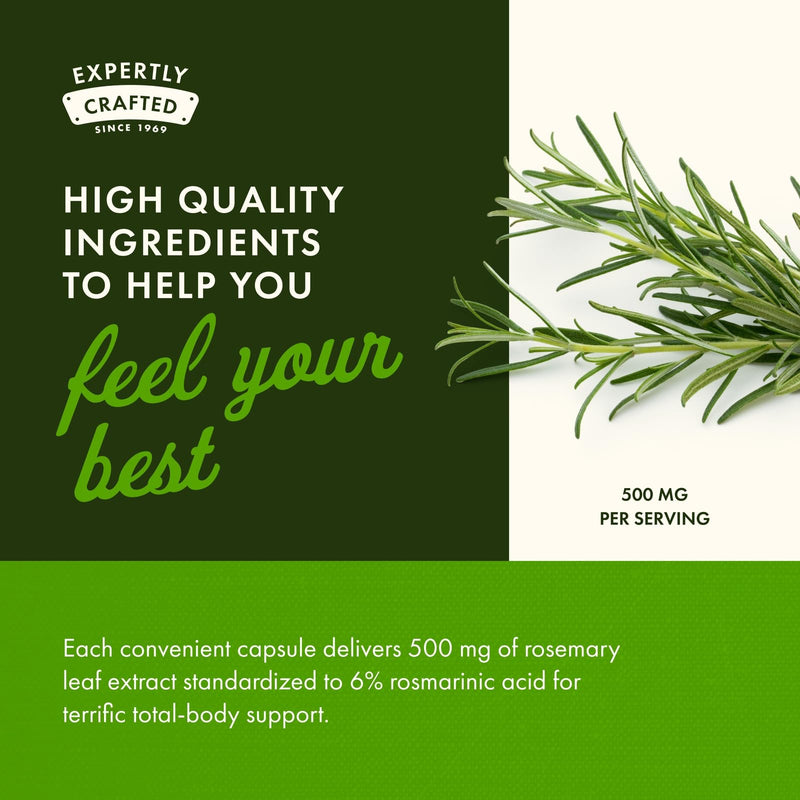 Swanson Rosemary Extract 500 mg - 60 Capsules | 6% Rosmarinic Acid