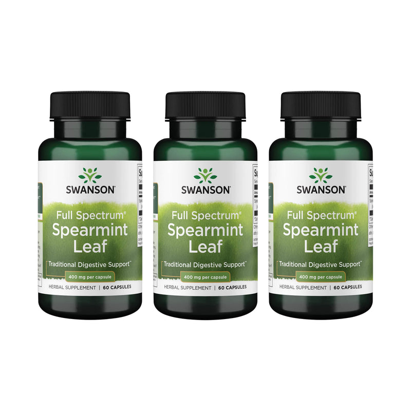 Swanson Spearmint Leaf Full Spectrum 60 Caps – Digestive Health Support