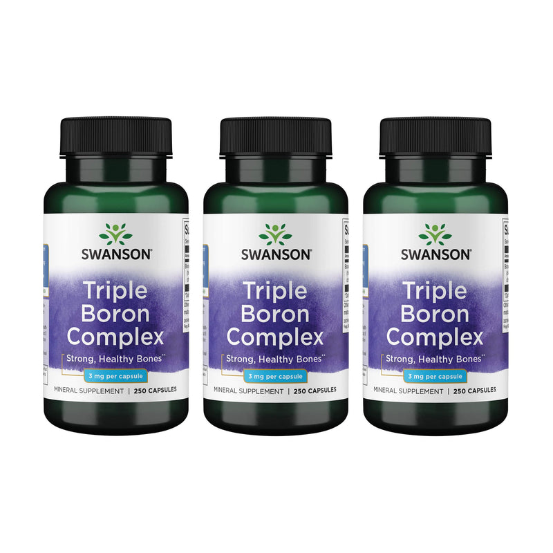 Swanson Triple Boron Complex – Natural Bone Health & Joint Support (250 Capsules) 3 Pack