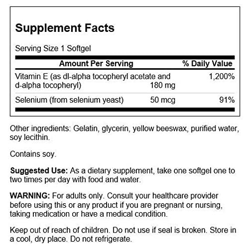 Swanson Vitamin E & Selenium 90 Softgels - Antioxidant & Immune Support