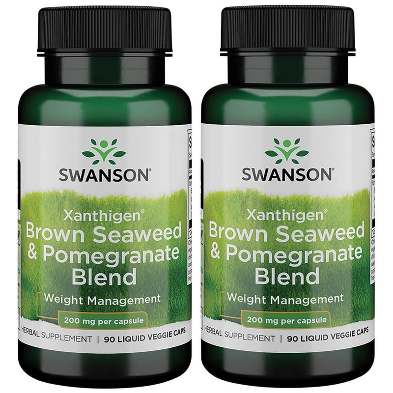 Swanson Xanthigen Brown Seaweed & Pomegranate Blend - 200 mg, 90 Liquid Veggie Caps (2 Pack)