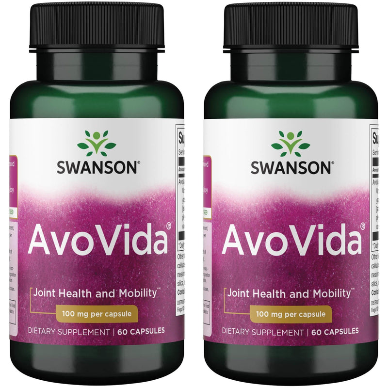 Swanson Avovida 100 mg – 60 Capsules (2 Pack) – Avocado/Soy Unsaponifiables