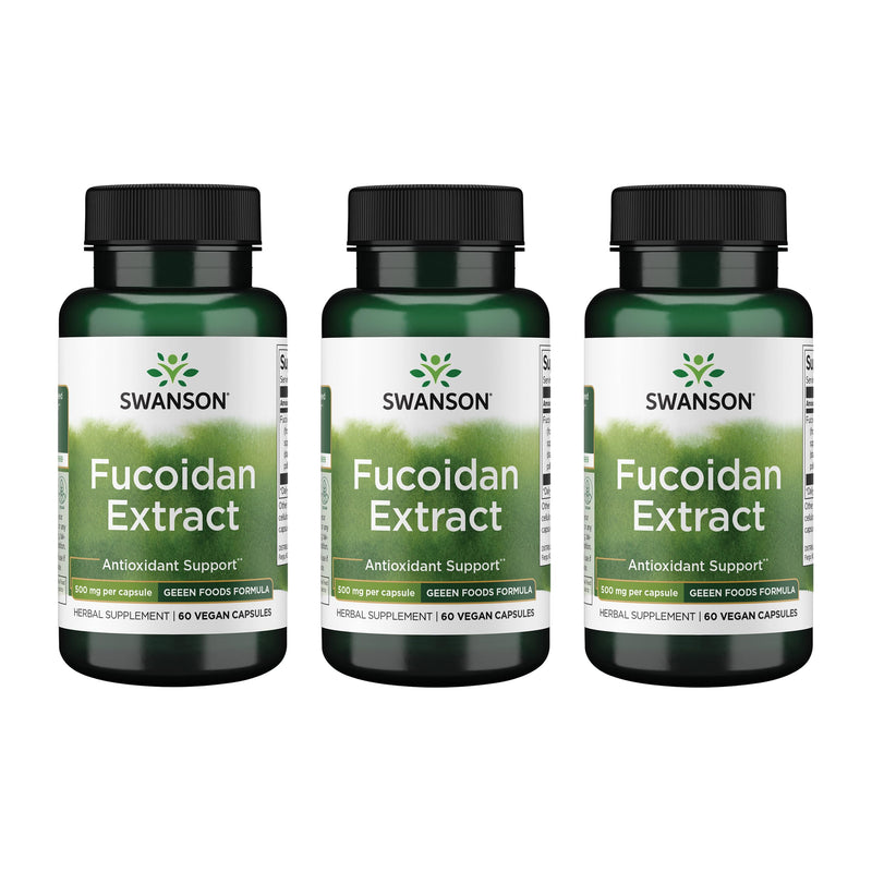 Swanson Fucoidan Extract 500mg - Immune Support - 60 Veggie Capsules - 3 Pack