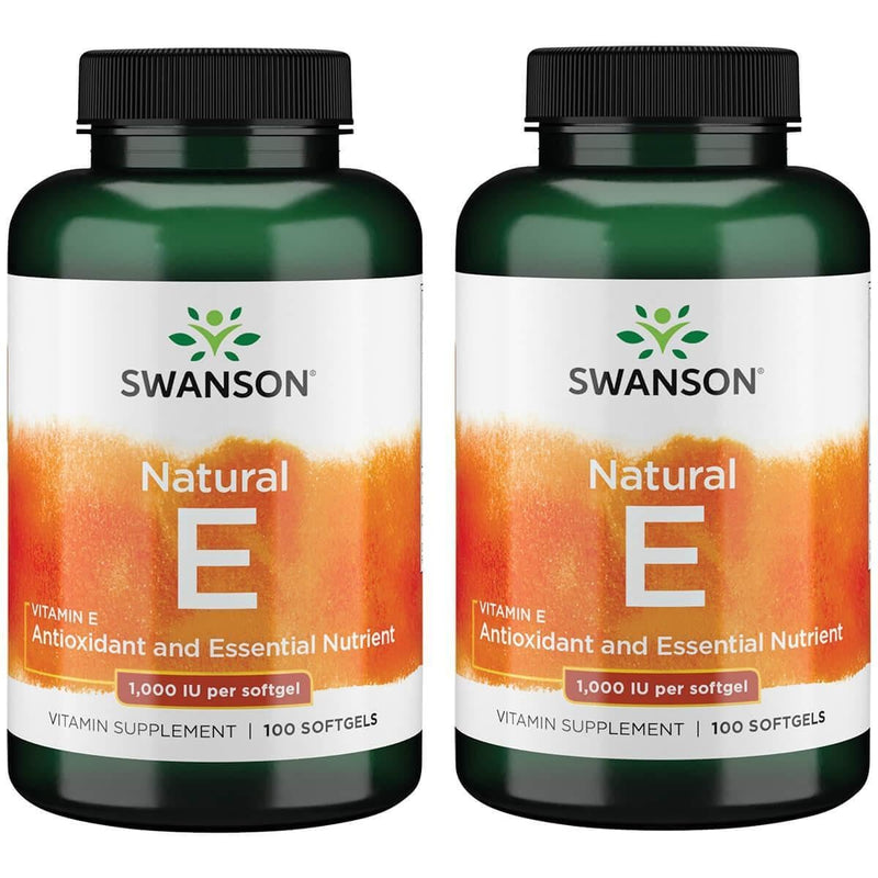 Swanson Vitamin E – Natural Vitamin E Supplement for Heart Health | 1000 IU, 100 Softgels, 2 Pack