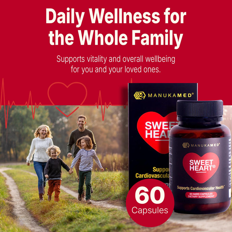 SweetHeart Natural Cholesterol Support Supplement – Manuka Honey Modified Royal Jelly Peptides, 60 Capsules | New Zealand Manuka Honey