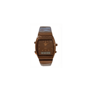Swismax Ladies Duel Time Water Resistant Brown Dial Brown Metal Strap Watch - InStock