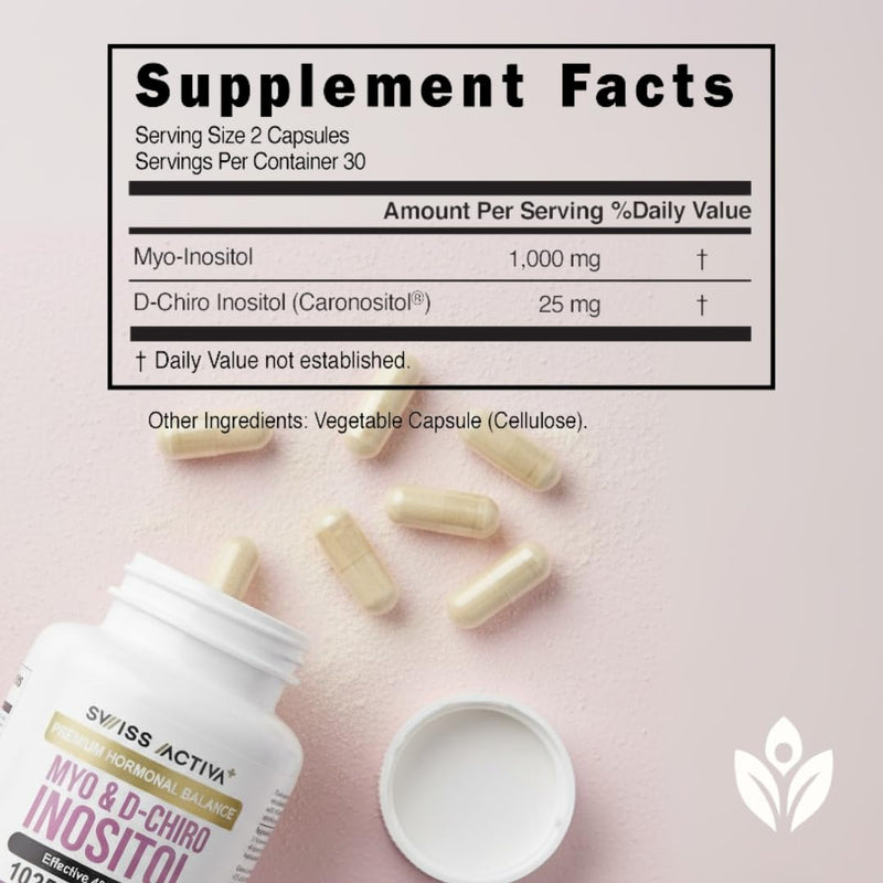 Swiss Activa+ Myo-Inositol & D-Chiro Inositol – Hormone Balance, PCOS & Menstrual Support (30 Days)