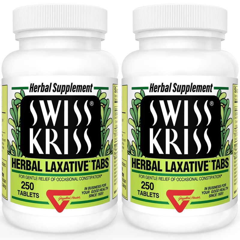 Swiss Kriss Herbal Laxative Tablets | Natural Constipation Support | Senna | Pack of 2