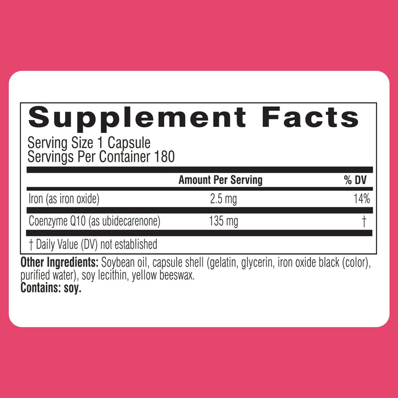 Swisse CoQ10 Supplement | Co-Enzyme Q10 135mg | 180 Softgels | Heart Health & Energy