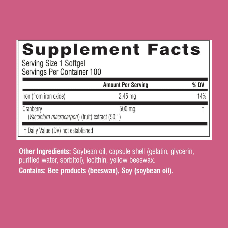 Swisse Cranberry Pills for Women & Men | PACran Cranberry Extract Supplement 25000mg | Urinary Tract Health Support for UTI * | Bladder & Kidney Support * | 100 Softgel Capsules