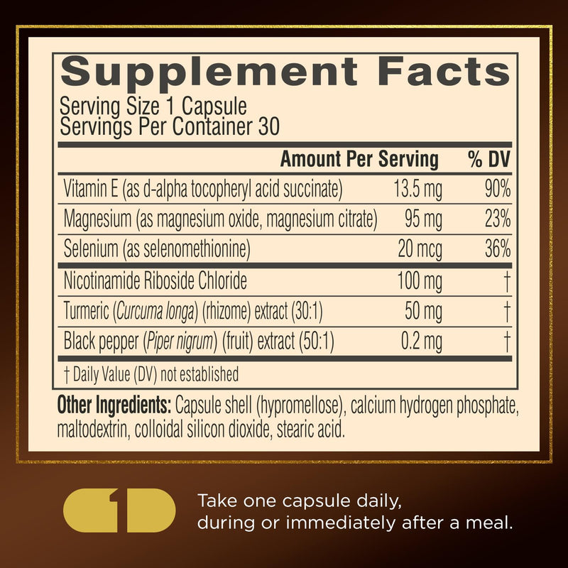 Swisse Plus NAD+ Calm Skin | Clinically Tested NAD+ Supplement | Supports Balanced, Healthy Skin | Anti-Aging Supplement for Women & Men | 30 Capsules