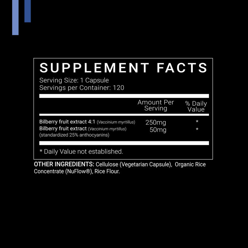 SYMNUTRITION Bilberry Extract 1000mg - 120 V-Capsules | 25% Anthocyanins, Vegan & Gluten Free