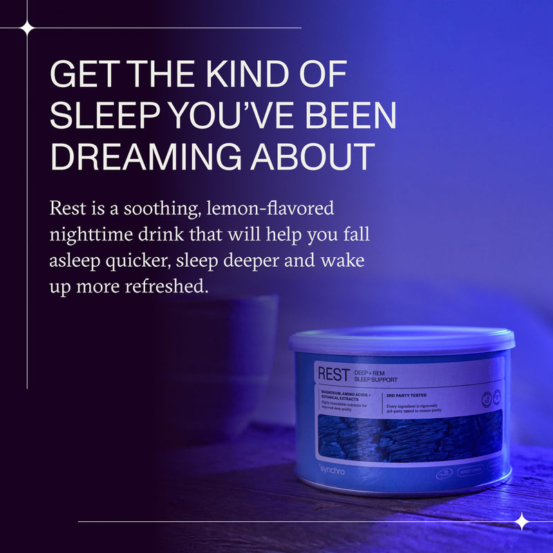 Synchro Rest Sleep Supplements | Magnesium Sleep Aid Powder – Sweet Lemon, 210g