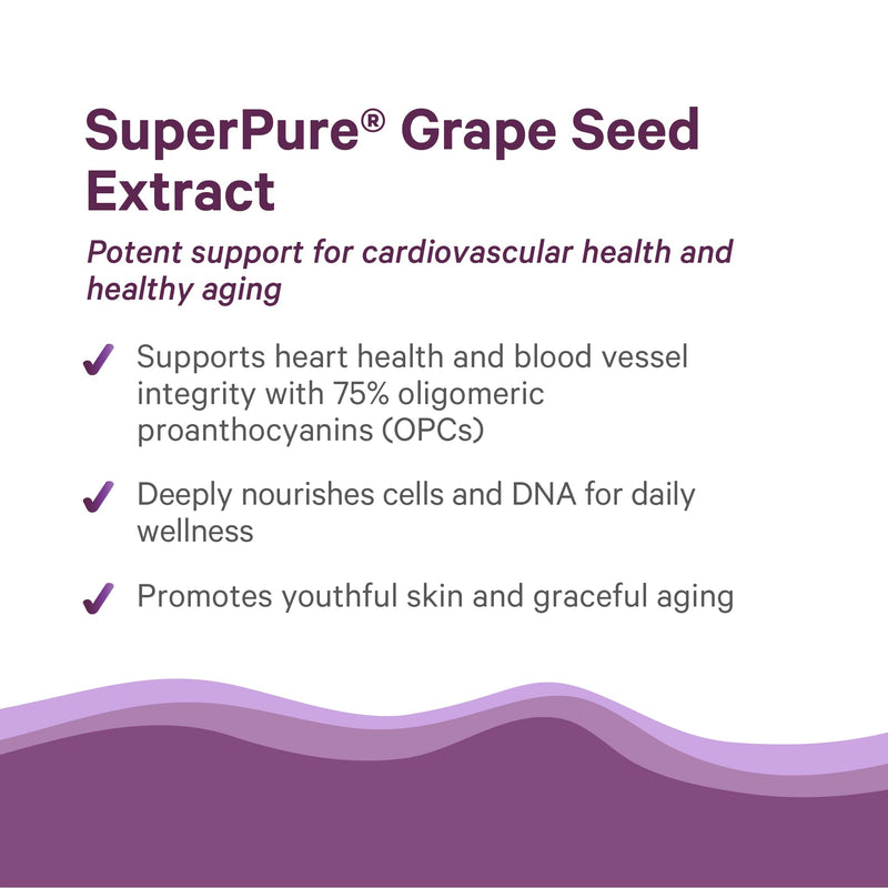 Pure Synergy SuperPure Grape Seed Extract | Organic Grape Seed Polyphenols – Heart Health, Skin & Healthy Aging (60 Capsules)