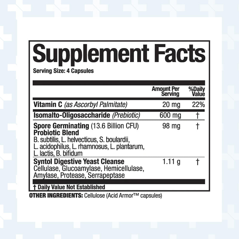 Arthur Andrew Medical Syntol 3-in-1 Probiotics, Prebiotic Fiber & Enzymes – 180 Capsules