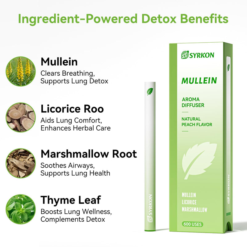 SYRKON Herbal Diffuser Pen – Lung Support, Throat Relief, Plant-Based | 600+ Uses