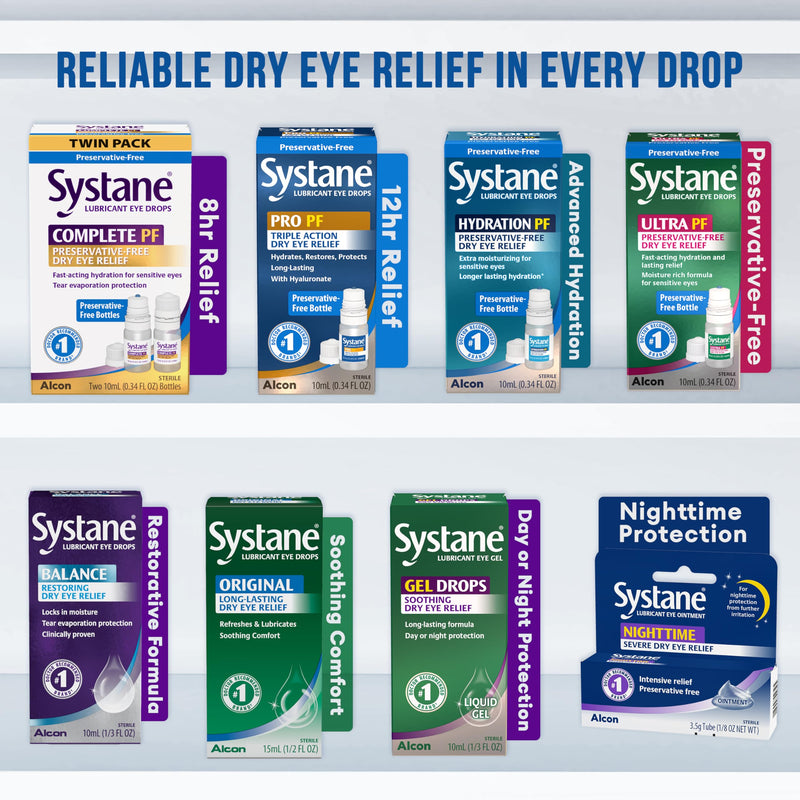 Systane COMPLETE PF Preservative-Free Dry Eye Drops – 2 x 10 mL, Safe with Contacts