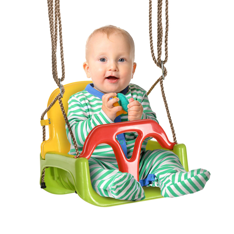 Outsunny 3 in 1 Kids Swing Seat, Adjustable Toddler Swing Chair, Green