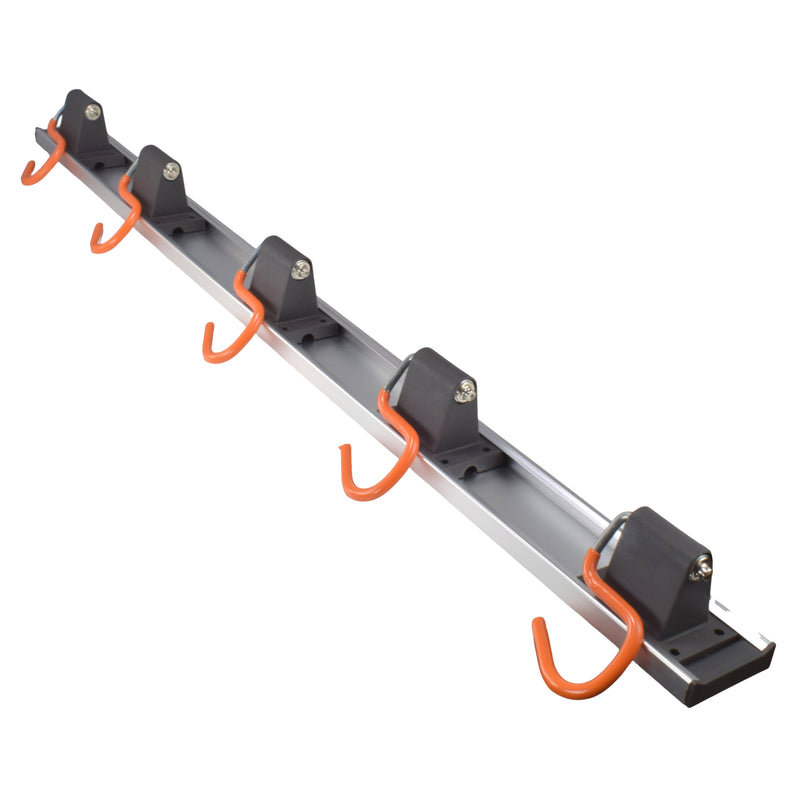 Wall Mount Tool Rack Rail with 5 x S Hanging Hooks