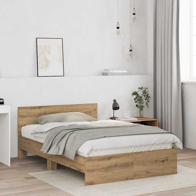 Bed Frame with Headboard Artisan Oak 120 x 190 cm