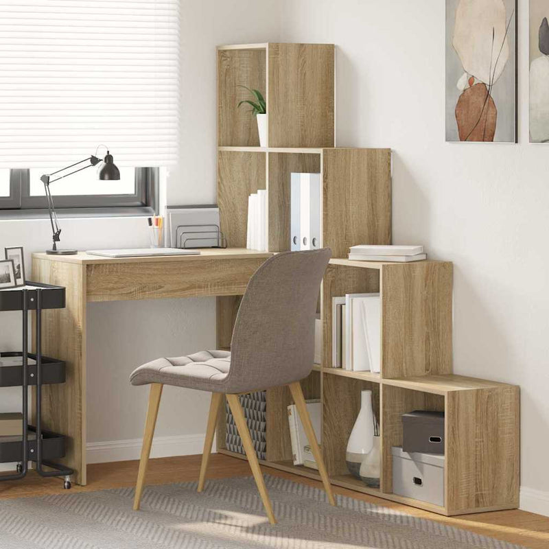 Corner Desk with Shelf with Storage Sonoma oak 101.5 x 149.5 x 149.5 cm
