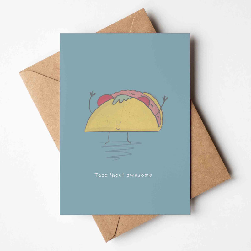 Fun Congratulations Card - Cute Kawaii Taco Greeting Card on Premium Cardstock