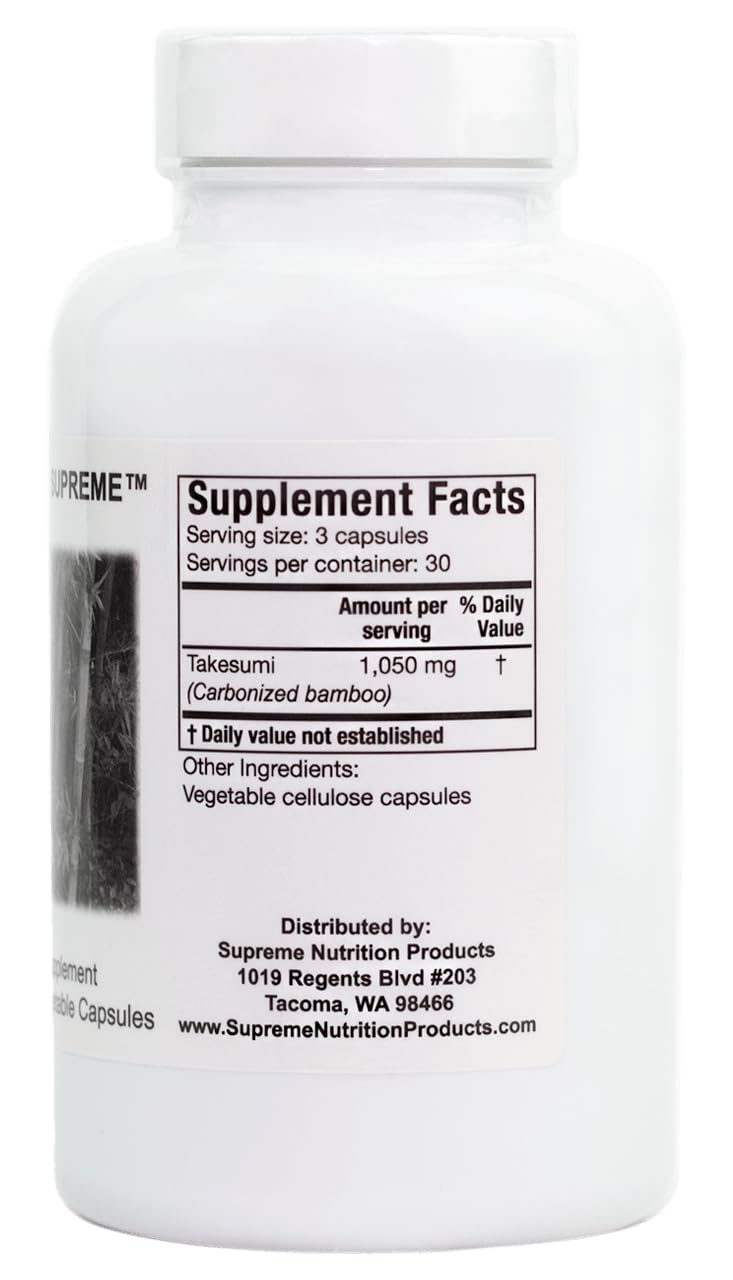 Supreme Nutrition Takesumi Supreme – 180 Veg Capsules (2x90) Activated Bamboo Charcoal