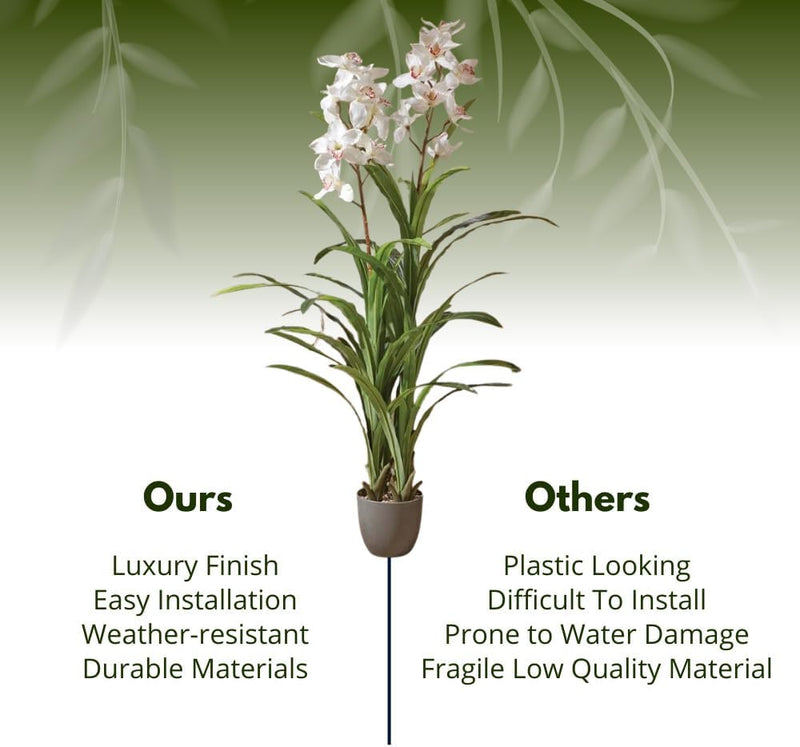 Large Artificial Orchid Plant 170cm White Indoor Floor Décor