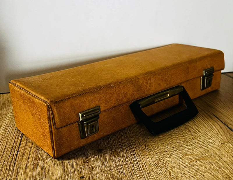 Retro Tan Audio Cassette Storage Case (Damaged Inlay)