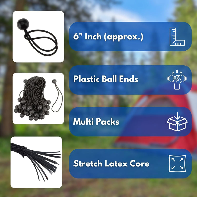 Bungee Cords with Balls 12 Pack Heavy Duty 6 Inch