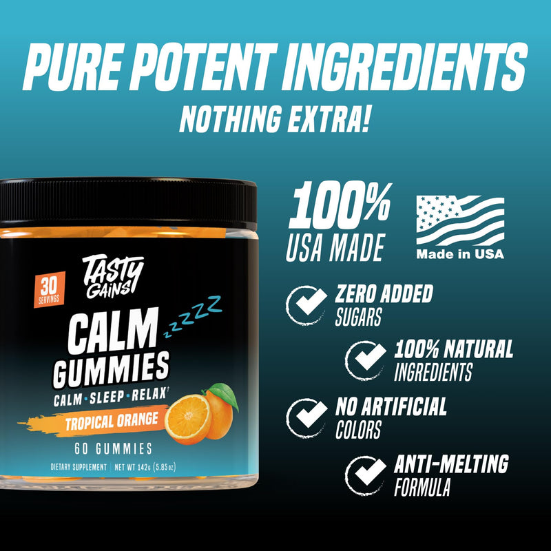 TASTY GAINS Magnesium Gummies – Sugar-Free Calm, Stress Relief & Sleep Support