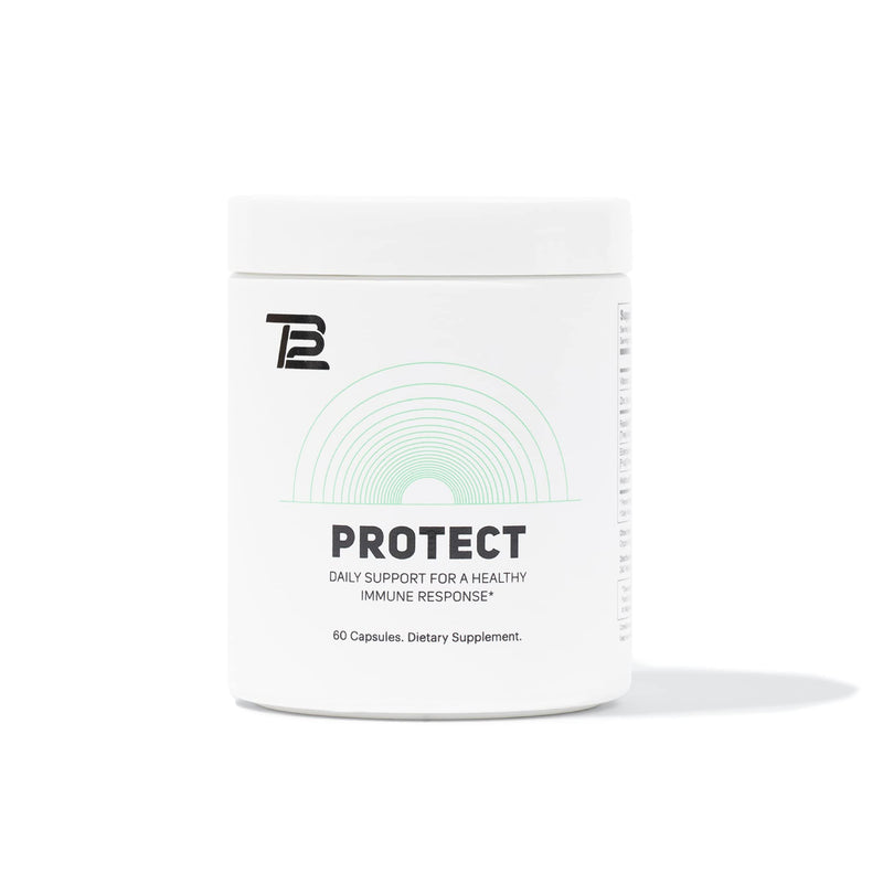 TB12 Protect – Premium 5-in-1 Immune Support with Zinc, Vitamin C, Beta Glucan, Elderberry | 60 Capsules