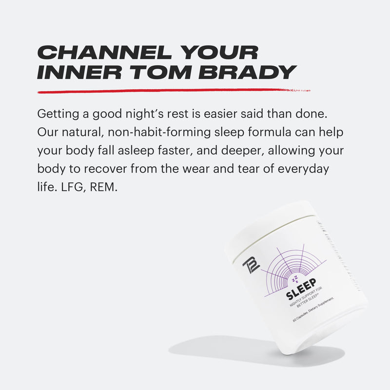 TB12 Sleep - Sleep Support with Magnesium, L-Theanine, Chamomile, GABA & Melatonin
