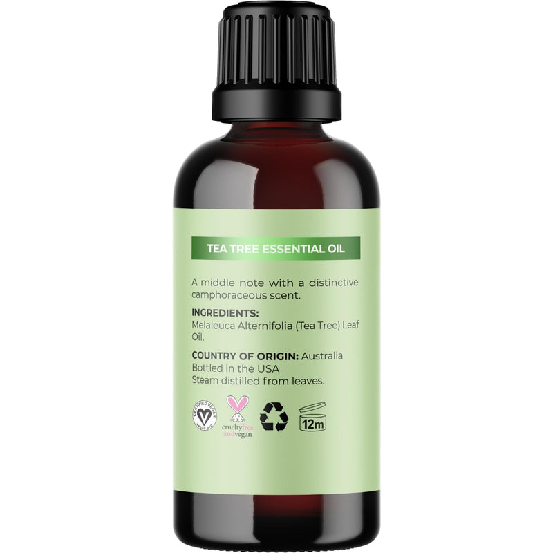 Pure Tea Tree Oil for Hair, Skin & Nails – 100% Pure, Undiluted (1 Fl Oz)