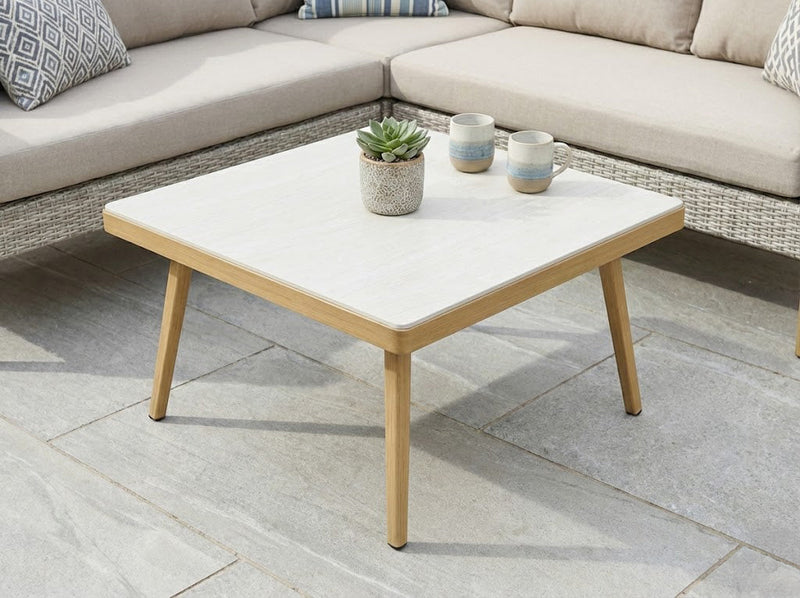 Yalden Weave Corner Garden Sofa Set with Coffee Table
