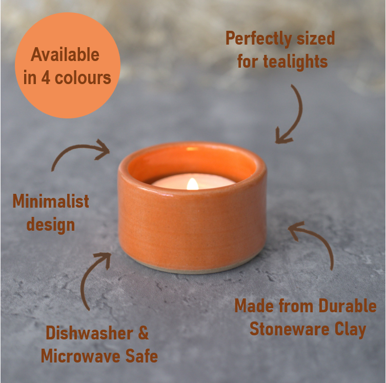 Mandarin Orange Classic Tea Light Holders