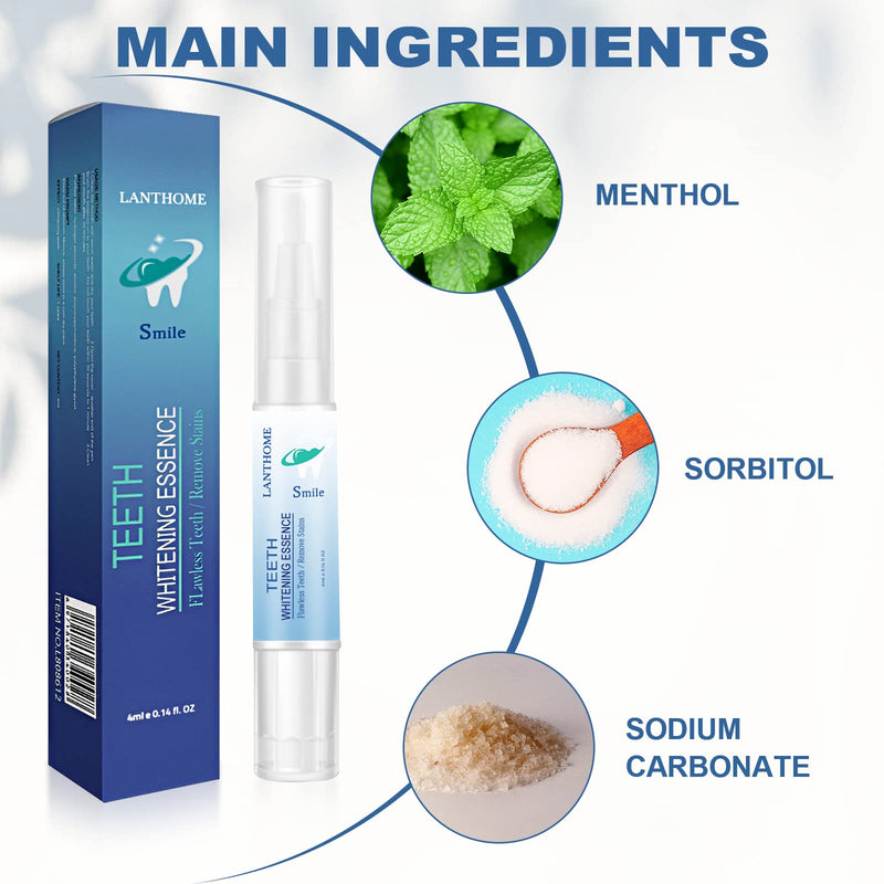 Teeth Whitening Essence Pen – Travel-Friendly Mint, Gentle on Sensitive Teeth (3pcs)