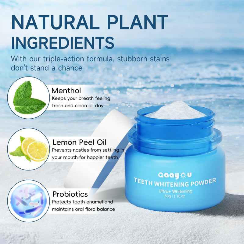 Teeth Whitening Powder – Remineralizing Mint Tooth Powder (50g / 1.76oz)