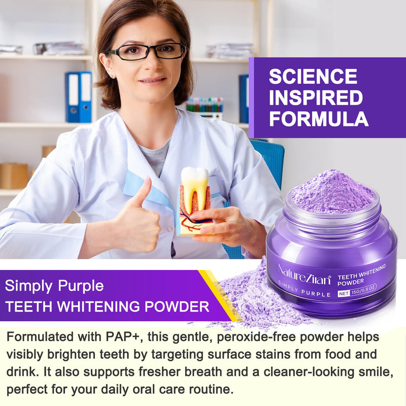 Teeth Whitening Powder 14g – No Sensitivity & Stain Removal for Coffee, Tea & Tobacco