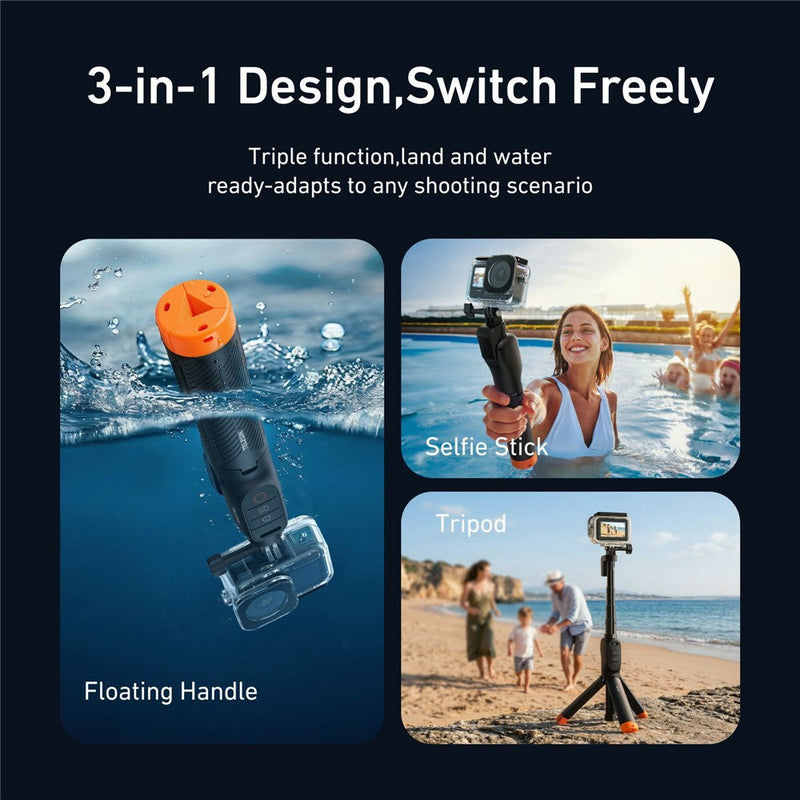 TELESIN 3-in-1 Floating Remote Selfie Stick for DJI Osmo Action 6/5 Pro/4