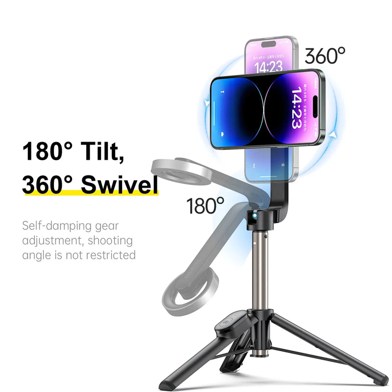 TELESIN Magnetic Selfie Stick Tripod with Bluetooth Remote Control Compatible with MagSafe