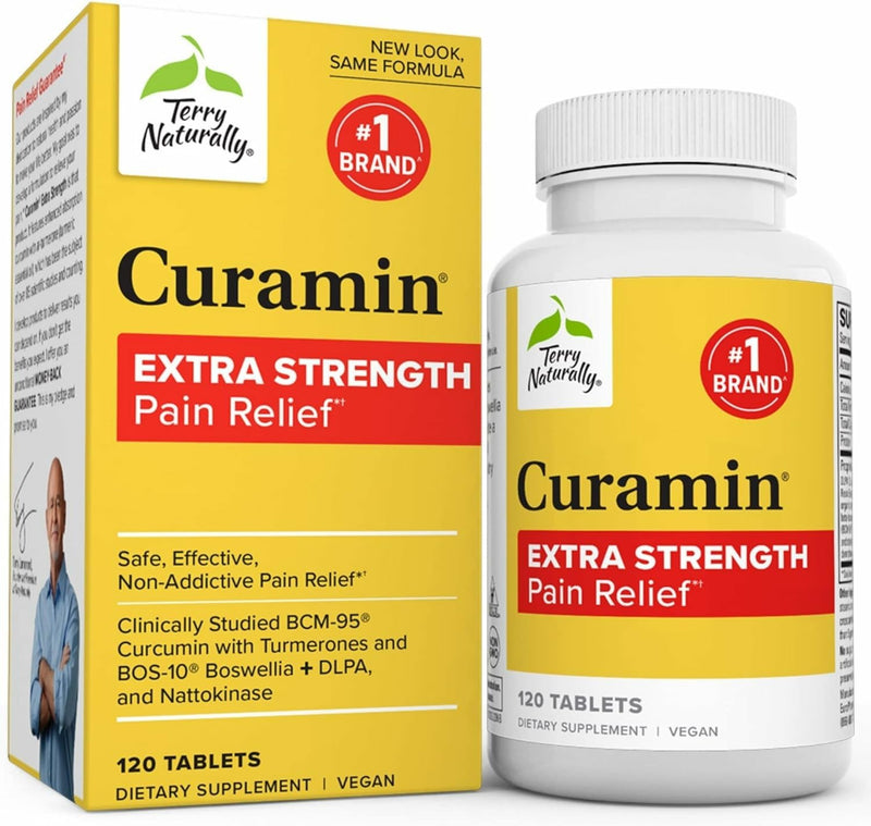 Terry Naturally Curamin Extra Strength – Curcumin & Boswellia for Joint, Muscle & Circulation Support | 120 Tablets