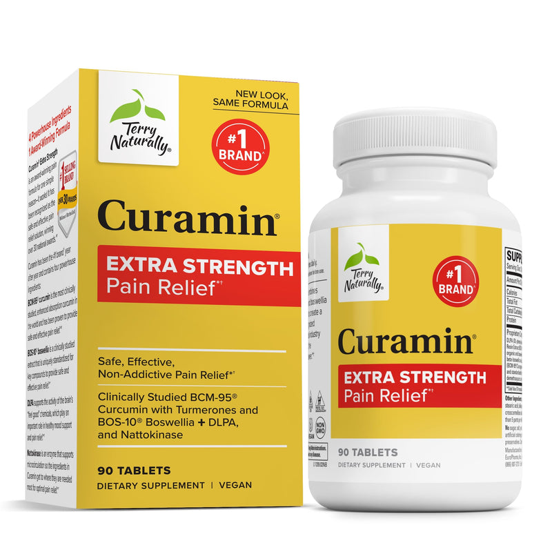 Terry Naturally Curamin Extra Strength — Curcumin & Boswellia for Joints & Circulation (90 Tablets)