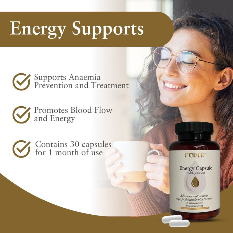 The Energy Capsule – Iron, Vitamin B12 & Folate