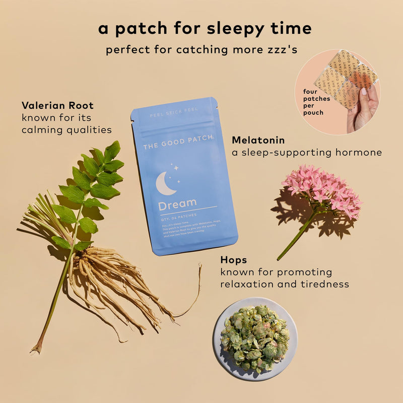 The Good Patch Plant Powered Sleep Support - Melatonin Dream Patch (24 Patches)