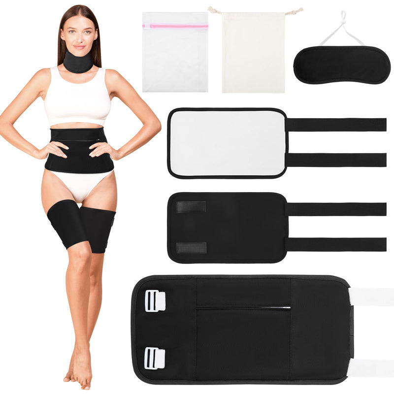 THE KING HIS QUEEN 6 Pcs Castor Oil Wrap Pack – Reusable, Adjustable, Waterproof